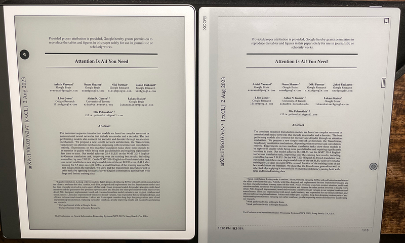 Kindle Scribe (left) vs Go 10.3 (right)