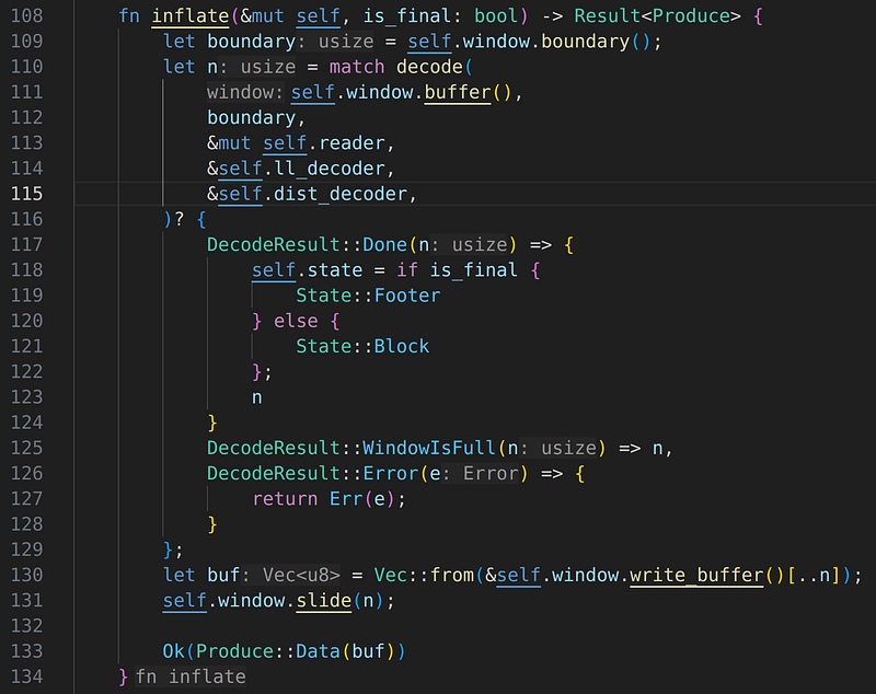 inflate() method after the fix